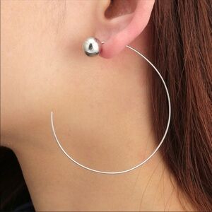 Exaggerated semi-circle hoop statement earrings